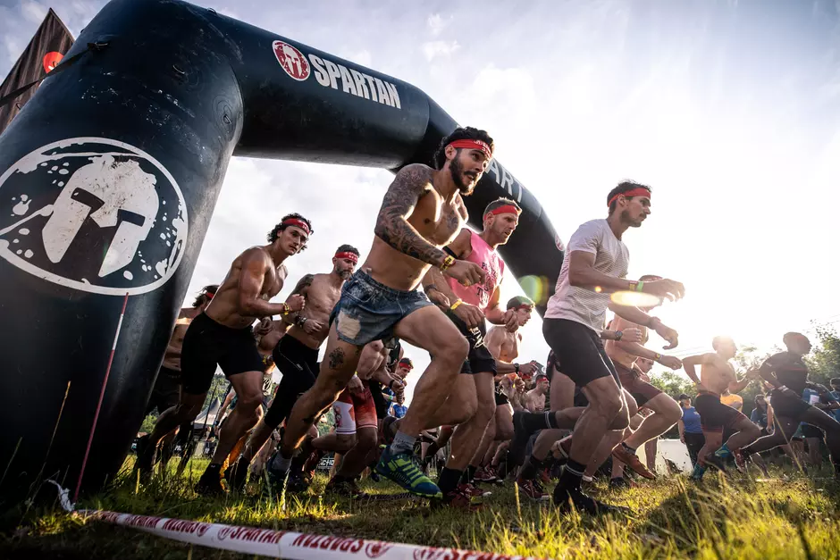 Spartan race finish line runners