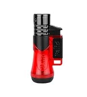 Here's a short alt tag for the image: Red and black torch lighter.