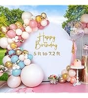 Here's an alt tag for the image: `Happy birthday balloon backdrop`